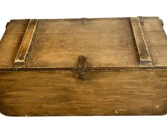 Antique Wooden Storage Trunk