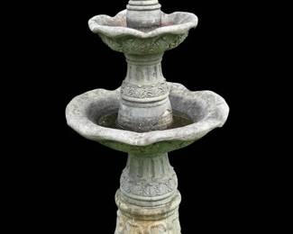 Vintage Concrete 2Tier Outdoor Water Fountain