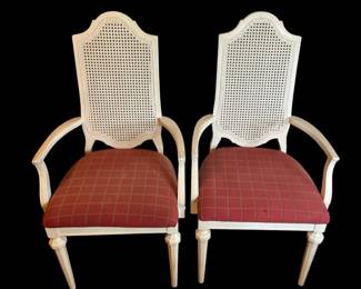 Vintage Hollywood Regency Style CaneBack Armchairs