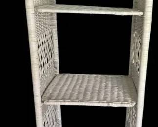 Vintage Arched Wicker Shelving Unit