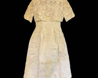 Vintage Hand Made Three Piece Wedding Gown 50s Era Styling