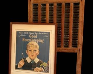 Vtg National Washboard Co. No. 824 Framed Good Housekeeping 1942 Cover