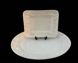 Vintage Elios White Ceramic Serving Trays