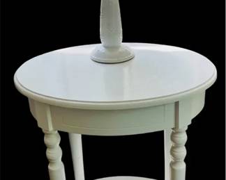 Bedside Wooden Table With Charming Lamp