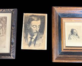 Three Distinct Prints In Pencil And Ink