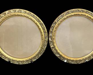 Antique Style Ornate GoldToned Round Picture Frames