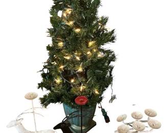 Miniature Christmas Tree Reindeer Candle Holders