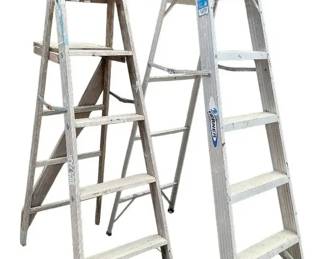 Pair Of Step Ladders With Top Platforms