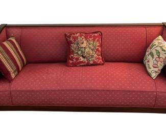 Antique American Empire Red Upholstered Sofa