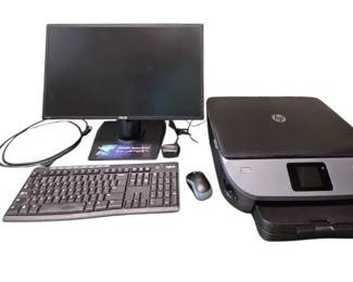ASUS gaming Monitor, Wireless Keyboard And Mouse HP Envy Copier