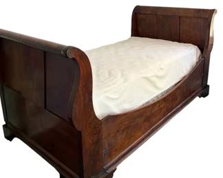 Antique Twin Wooden Sleigh Bed Daybed