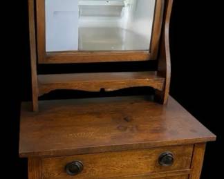 Vtg Dark Oak Princess Chest Dresser