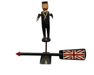 Vintage Wooden Folk Art Whirligig Sailor