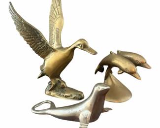 Collection Of Vintage Metal Animal Figurines