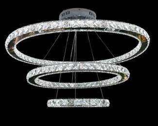 Modern 3Ring Faux Crystal LED Halo Chandelier