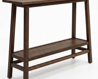 Rustic Wooden TwoTier TV Media Console Table with Open Back