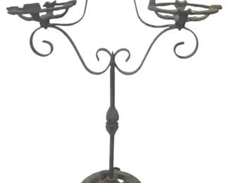 Antique Verona Cast Iron Double Smoking Stand Vintage 1920s Art Nouveau