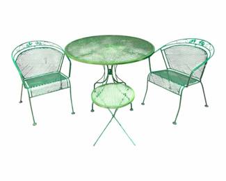 Vintage Green Wrought Iron Patio Set