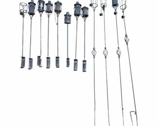 Collection Of Metal And Wrought Iron Tiki Torches