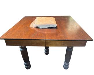 Vintage Solid Wood Extending Dining Table w Cloth
