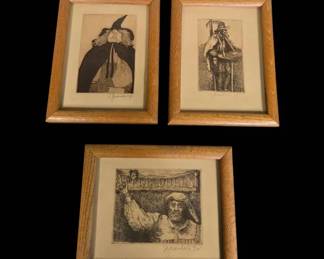 Framed Signed Etchings By Guardino