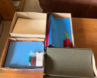 lt- This set includes a variety of file folders in multiple vibrant colors such as blue, green, red, yellow, pink, and black, stored neatly in original cardboard boxes. It features different sized folders with both standard and dark green options, along with several colored tab inserts and plastic clips for easy organization. The folders are made from sturdy paper material, perfect for office or home filing needs, and come in a compact size suitable for standard letter documents. White: 16 9.5in x 11.3in Multicolor: 40 9in x 11.7in Blue and Red: 8 9in x 14.5in Green: 17 9.5in x 14.7in