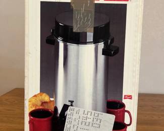 jp- The Regal K-248 Coffee Maker is designed to cater to large gatherings, making it perfect for households or small offices. Featuring a durable stainless steel construction, this coffee maker ensures long-lasting use and easy cleaning. It boasts a generous capacity that allows brewing up to 10 cups at a time, with an easy-to-use spigot for convenient serving. The compact vertical design includes handles for portability and features a classic silver color that complements any kitchen or office decor.