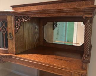 Item 19 - Wood Bookshelf With Glass Door