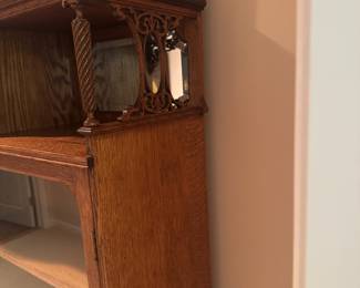 Item 19 - Wood Bookshelf With Glass Door