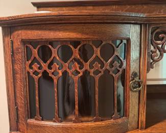 Item 19 - Wood Bookshelf With Glass Door