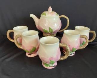 Franciscan Desert Rose Tea Pot And Mugs