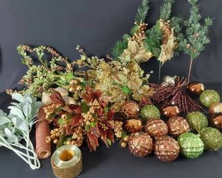 Christmas Tree Picks Bronze and Green