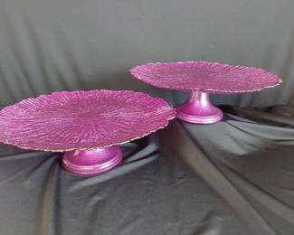 Pair Of Purple Cake Stands