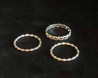 Vintage Avon Sterling Silver Celtic Three Band Set