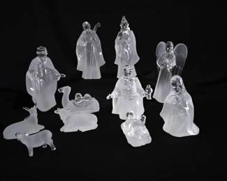 Clear Acrylic Frosted Nativity Scene