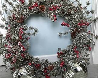 Large Door Wreath With Jumbo Ornaments