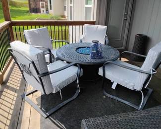 PatioGlow Fire Pit Table With Chairs