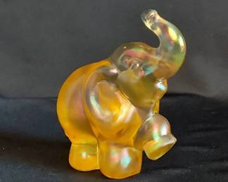 Fenton Iridescent Autumn Gold Elephant