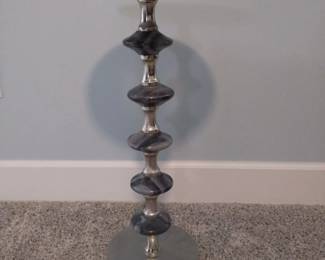 Metal and Faux Marble Side Table