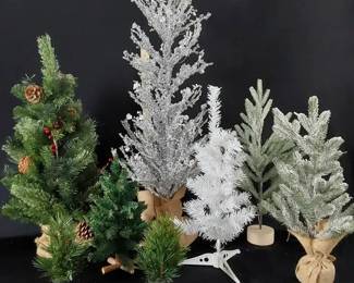 Pottery Barn Lighted Silver Tree and More