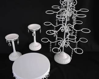 White metal Cake Stand and Cupcake Tower