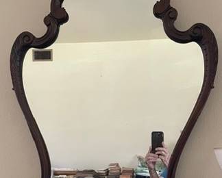 Rococo revival mahogany mirror