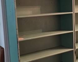 single green bookcase -- we have 2 (sold individually)