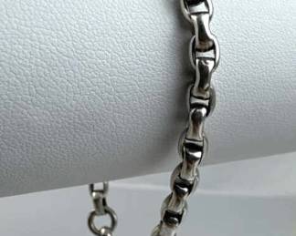 925 Silver Vintage Rolo Link Chain Bracelet
