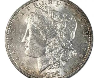 1887 Morgan Silver Dollar, US $1 Coin, 90%