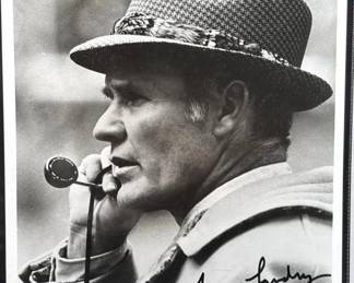 Tom Landry Signed Dallas Cowboys Portrait