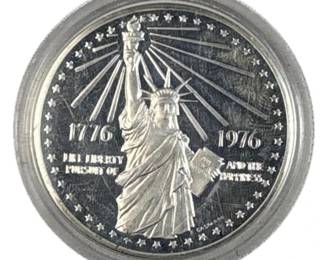 1776-1976-S Ike Silver Dollar, US $1 Coin, 40%