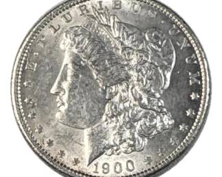1900 Morgan Silver Dollar, US $1 Coin, 90%