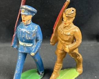 Vintage USA Made Lead Police & Soldier Toys