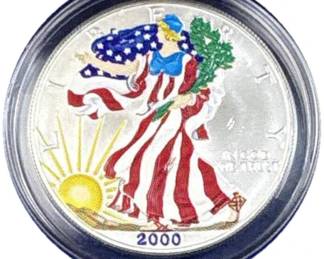 2000 American Silver Eagle 1oz .999 Colorized